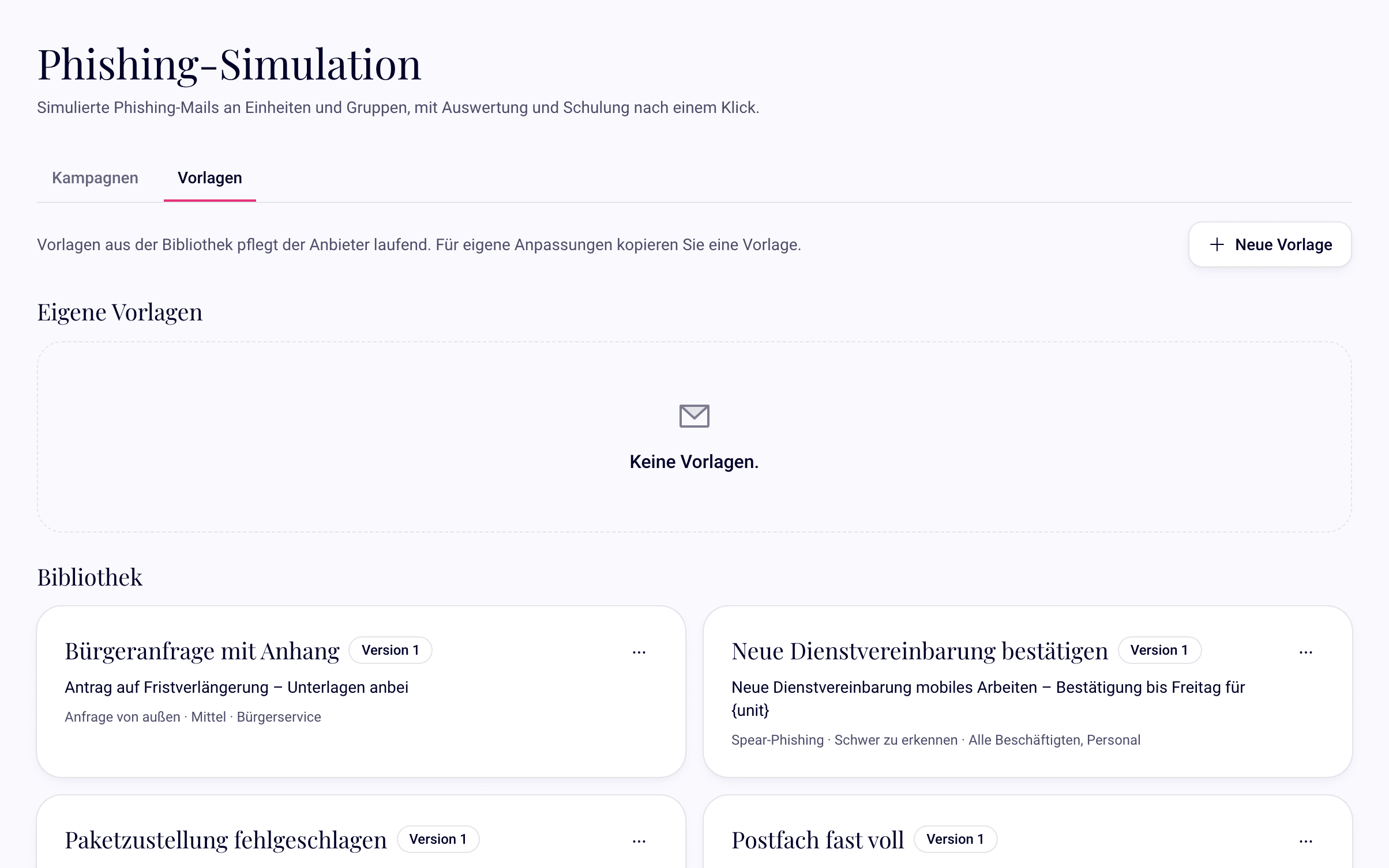 Phishing-Simulation mit Kampagnen und Auswertung